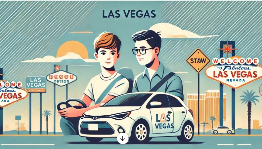 Teen driver taking a driving lesson with an instructor at NV Drivers Ed in Las Vegas